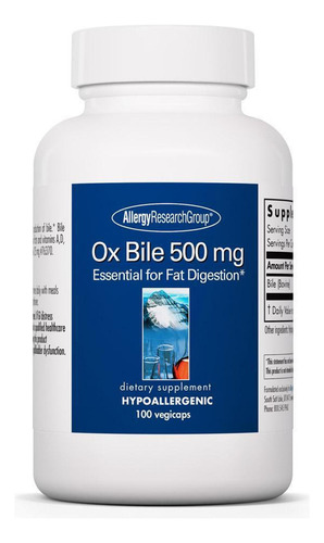 [ALRGOXB100] Allergy Research group Ox bile 100caps