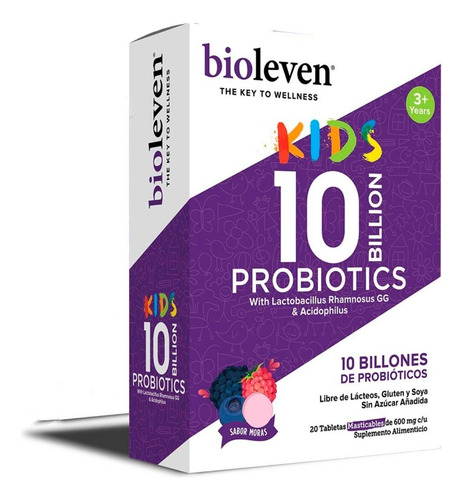 [BIOKIDS-P10-20T] Bioleven Kids Probióticos 10 Billones 20tabletas Masticables