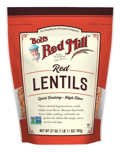 Bobs Red Mill Red Lentils 765g