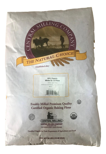 Central Milling organic White Spelt flour 22.68kgs