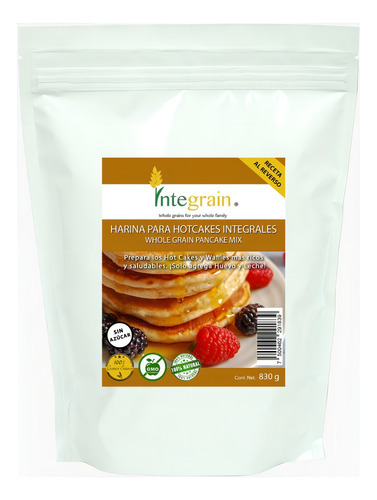 Integrain Harina Preparada Hot Cakes Y Waffles S/Az 830g