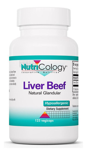 Nutricology Liver Beef Natural Glandular 125vegcaps