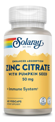 Solaray Zinc Citrate 60caps