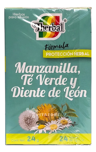 Therbal Te Manzanilla Te Verde Y Diente De Leon 24sobres