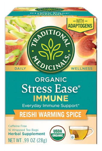 Traditional Medicinals Stress ease immune Reishi Warming Spice 16bags