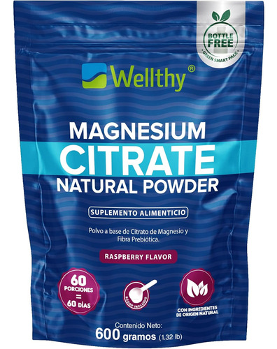 Wellthy Citrato de magnesio frambuesa 600g
