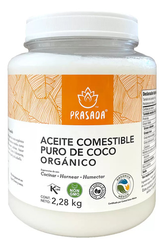 Prasada Aceite de coco orgánico 2.28kg