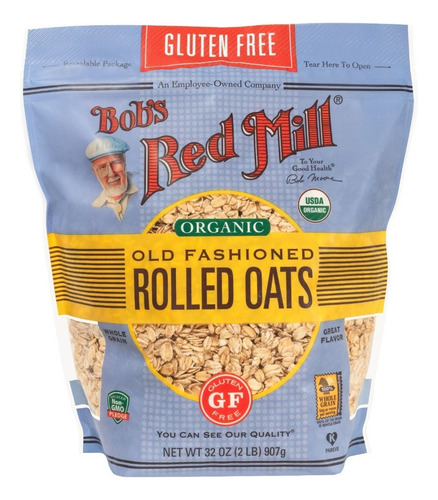 Bobs Red Mill Old fashioned rolled Oats organic gf 907g