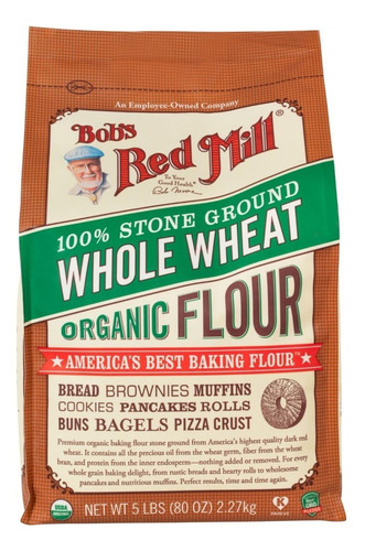 Bobs Red Mill Organic Whole wheat flour 2.27kg