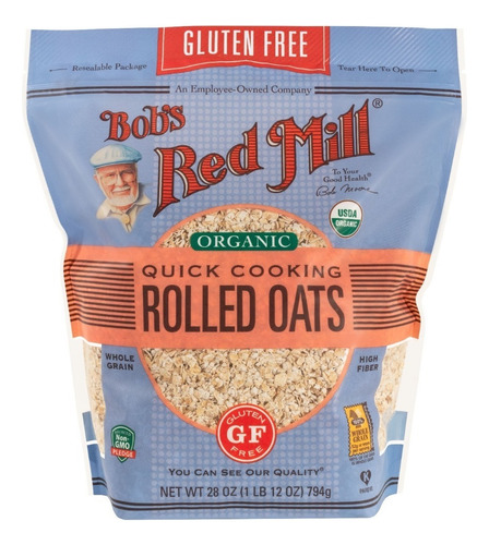 Bobs Red Mill Rolled oats quick cooking Organic gf 794g
