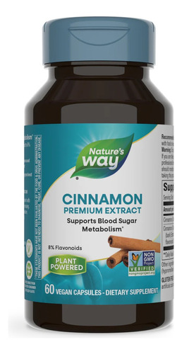 Natures Way Cinnamon Premium Extract 60vegcaps