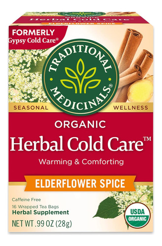 Traditional Medicinals Herbal Cold Care Elderflower Spice 16bags