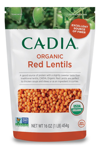 [CADREDLENT454] Cadia Organic Red Lentils 454g