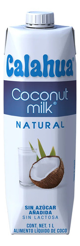 Calahua Leche de coco sin azúcar 1litro