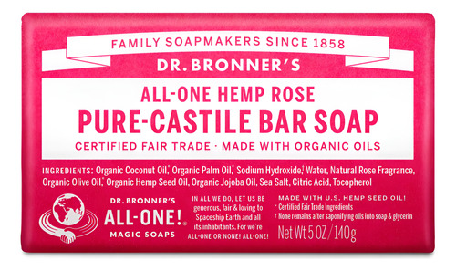 Dr Bronner Soap bar Rose 140g