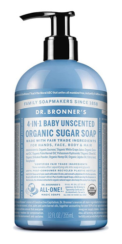 [DRBRBSOP355] Dr Bronners sugar Baby soap pump 355ml