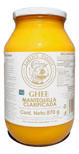 Earths Finest Ghee Mantequilla Clarificada 870g
