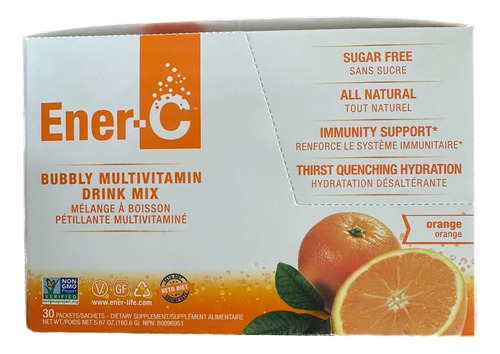 [ENCMVITSFOR30] Ener C Multivitamin bubbly drink mix SF Orange 30pack