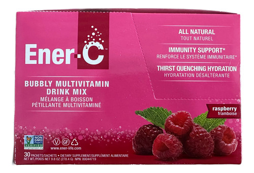 [ENCMVITRAS30] Ener C Multivitamin drink mix Raspberry 30pack