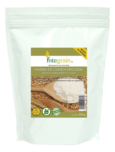 [INTE-12-HCEB-830-F] Integrain Harina De Cebada 830g