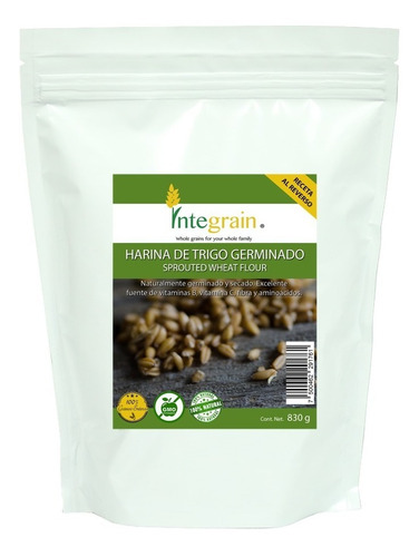 [INTE-12-HTGE-830-F] Integrain Harina de Trigo Germinado integral 830g
