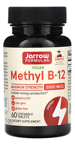 [JAFOMB12MS60] Jarrow Formulas Methyl B-12 Maximum strength 5000mcg 60tabs
