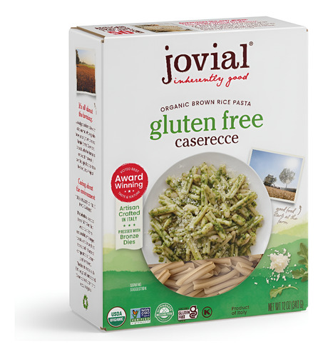 [JOVOBRPGF340] Jovial Organic Brown Rice Pasta Gluten Free Caserecce