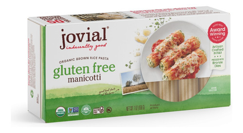 Jovial Organic Brown Rice Pasta Gluten Free Manicotti 198g
