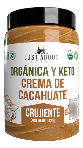 [JAFCRCACR1130] Just About Foods Crema de cacahuate crujiente orgánica 1.13kg