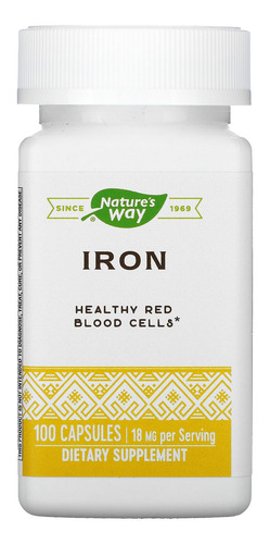 [NWAY-21-IRON-100C] Natures Way Iron 100caps
