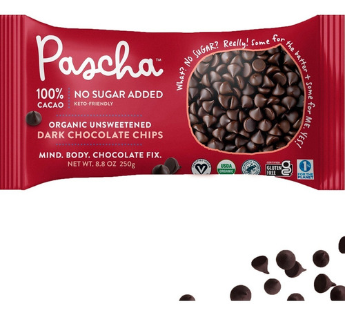 Pascha organic Chocolate chips 250g