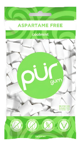 [PUR-07-COOL-55P] Pür Gum Coolmint 55pcs