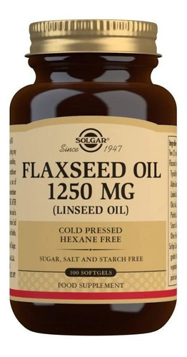 Solgar Flaxseed Oil  Omega 3 Efa 100Softgels