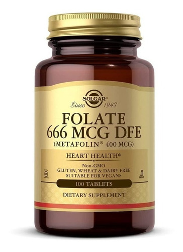 [SGAR-21-FOLA-100T] Solgar Folate 666mcg Dfe 400 100tabs
