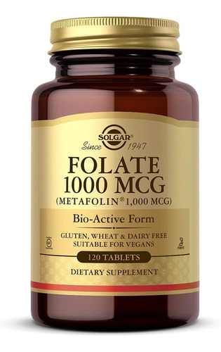 [SGAR-21-FOME-120T] Solgar Folate Metafolin 1000mcg 120tabs
