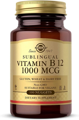 [SGAR-21-B12SU-100P] Solgar Vitamin B-12 Sublingual 1000mcg 100nugs