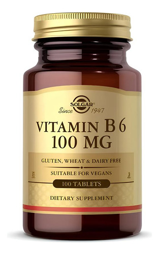 [SGARVB6100] Solgar Vitamin B6 100tabs