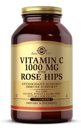 [SGARVITCRH250] Solgar Vitamin C 1000mg Rose Hips 250tabs