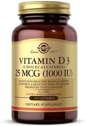 [SGAR-21-D325-100C] Solgar Vitamin D3 25 Mcg (1000iu) 100caps