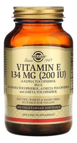 [SGARVITE200V100] Solgar Vitamin E 200IU 100vegcaps