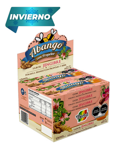 [THRPASAPMJ355] Therbal Caja Pastillas Abango con Propoleo y Miel - Jengibre 355g