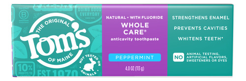 Toms of Maine Toothpaste Whole care Peppermint 113g