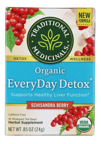 [TRAME-22-ED-16S] Traditional Medicinals Everyday Detox Schisandra 16bags