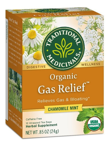 [TRAME-22-ALIV-16S] Traditional Medicinals Gas Relief Chamomile Mint 16bags