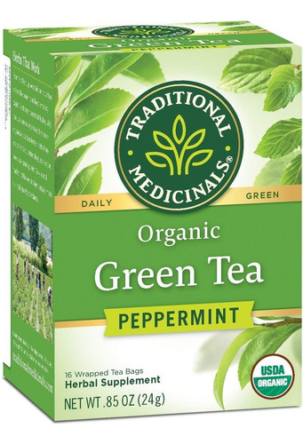 [TRAME-22-MENTA-16S] Traditional Medicinals Green tea Peppermint 16bags