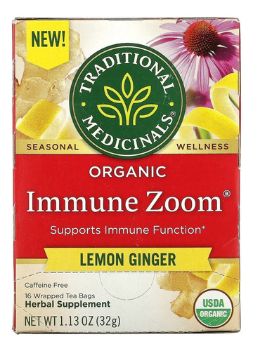 Traditional Medicinals Immune Zoom Lemon Ginger 16bags