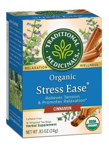 [TRAME-22-SEAS-16S] Traditional Medicinals Stress Ease Lemon Verbena Mint 16bags