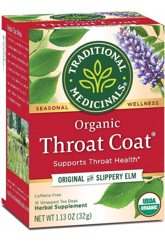 [TRAME-22-THRO-16S] Traditional Medicinals Throat Coat Original w Slippery Elm 16bags