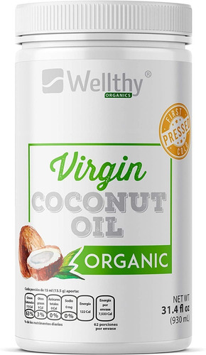 [WEL-01-ACCC-930-F] Wellthy Aceite Coco Organico Virgen 930ml