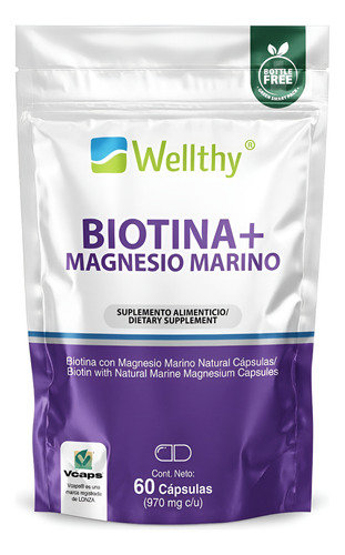 [WELLBIOTMM60] Wellthy Biotina Con Magnesio Marino 60caps